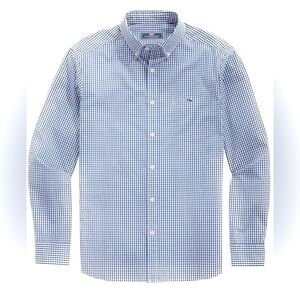 Vineyard Vines By Shep & Ian Men’s Large Murray Shirt Blue White Gingham Preppy
